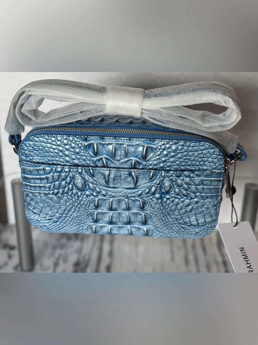 Brahmin Danica Aura Blue Crossbody Bag NWT Sky Blue